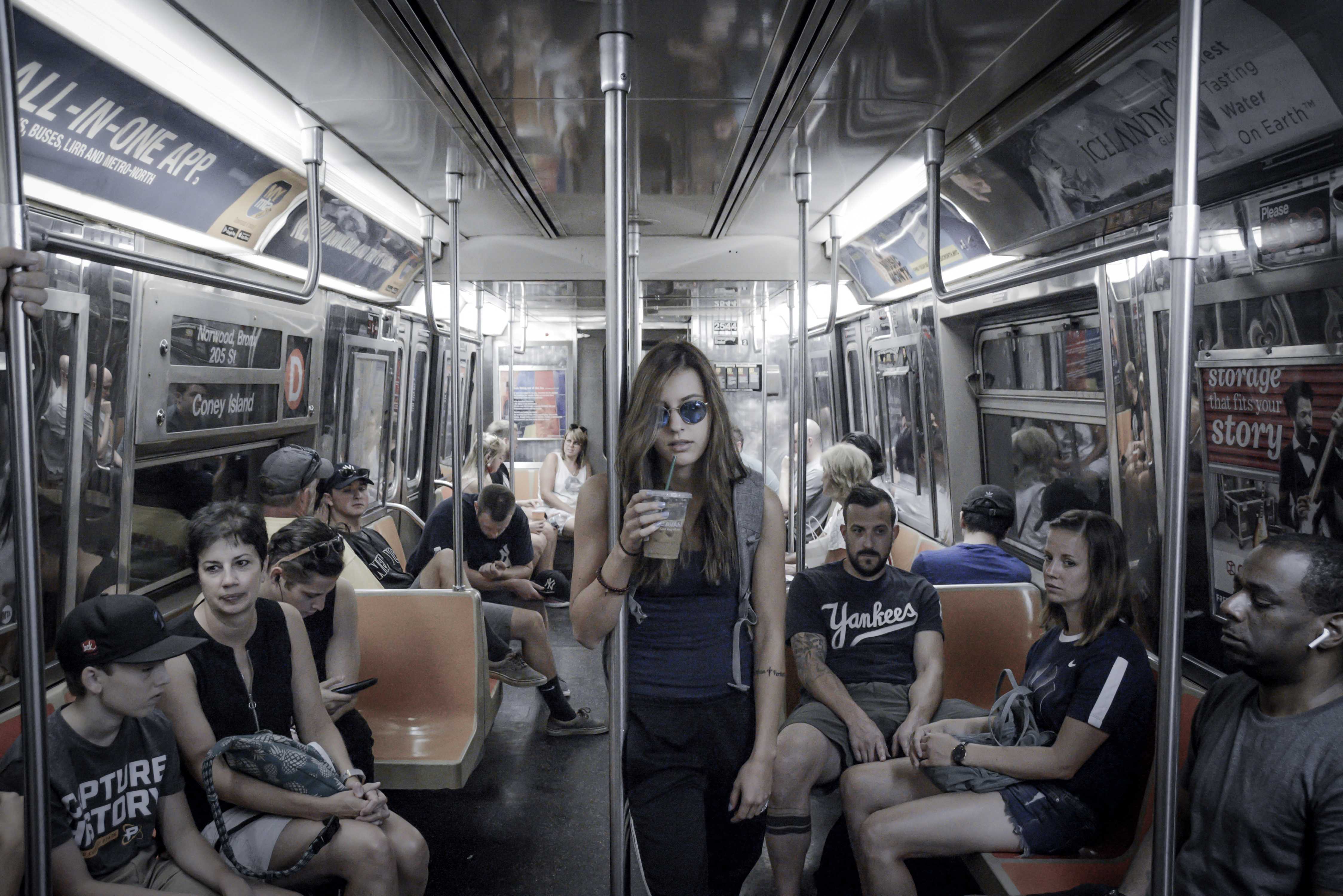 Me looking grungy on the subway in NYC