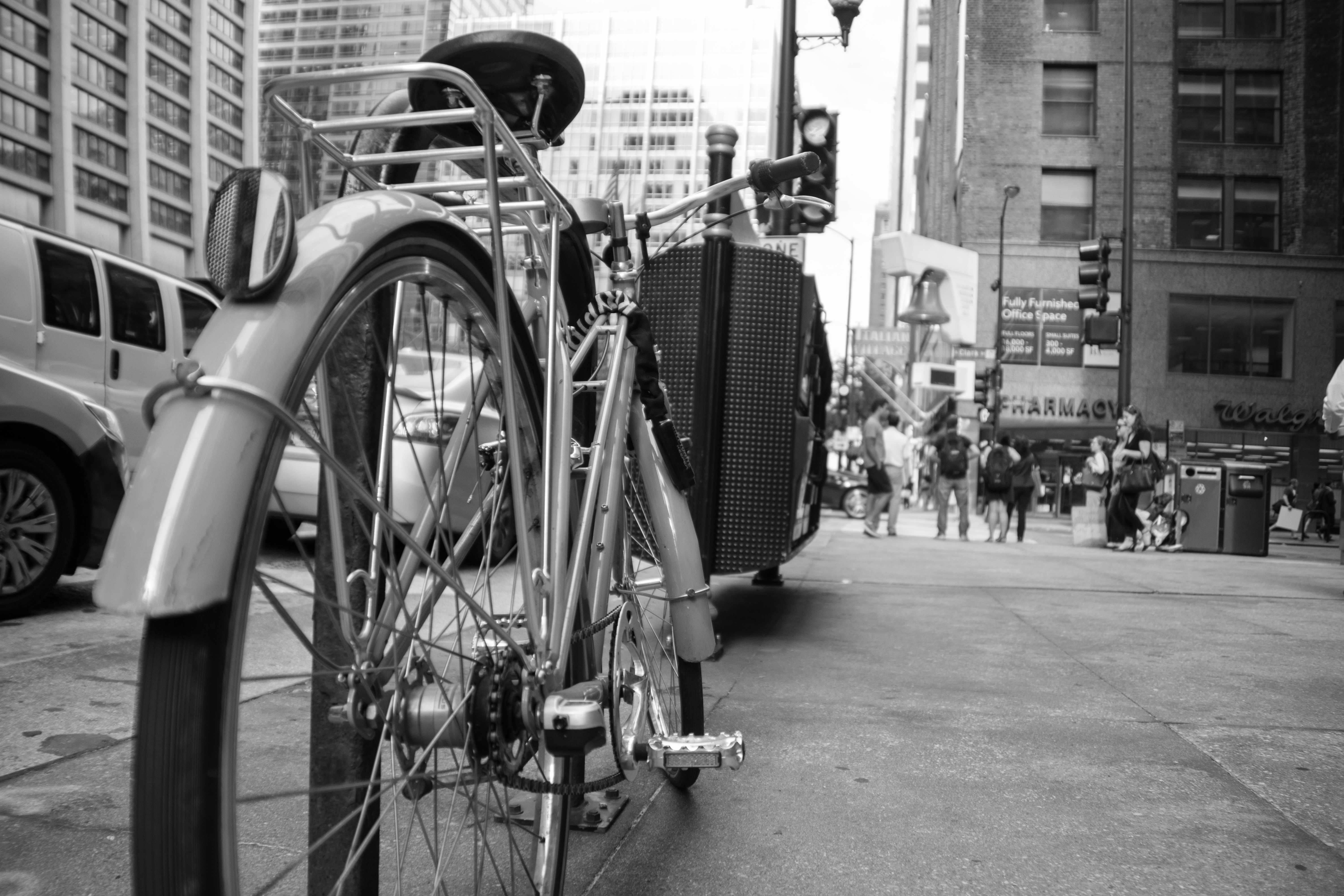 Bike in the streets of Chicago