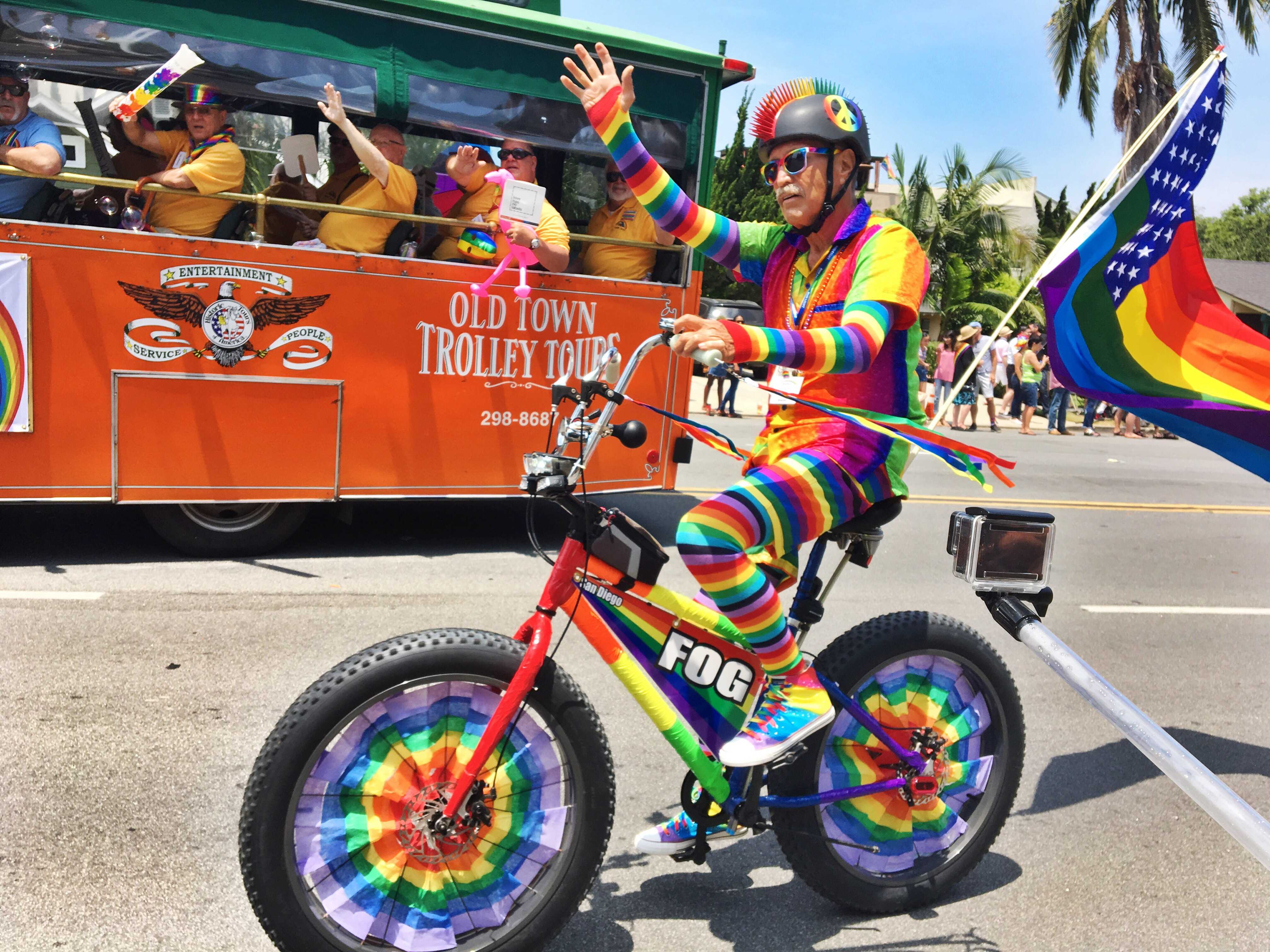 Guy on a motorbike in California